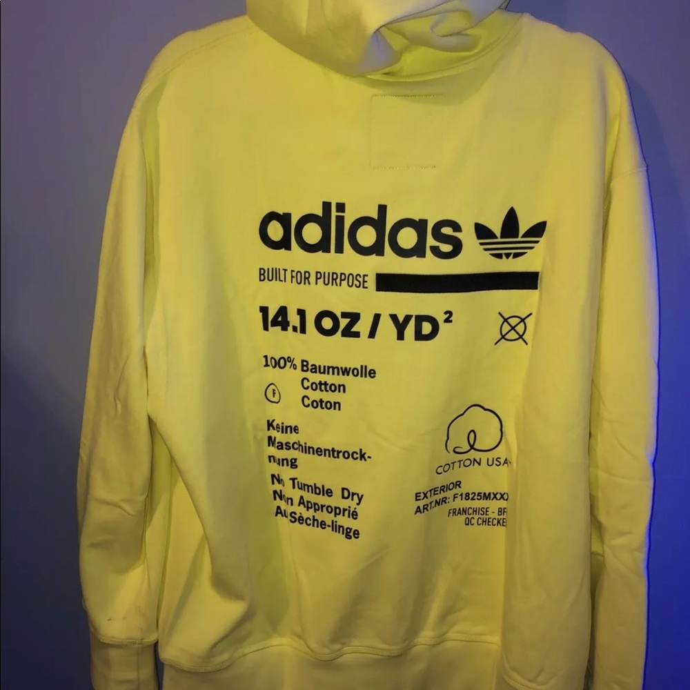 Adidas Originals yellow zip up hoodie sz XL NEW